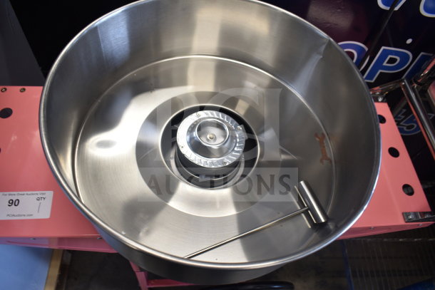 BRAND NEW 2025 Carnival King Cotton Candy Machine, Model 382CCM21CT, with 21" stainless steel bowl and cart, 110V, 1 phase.
