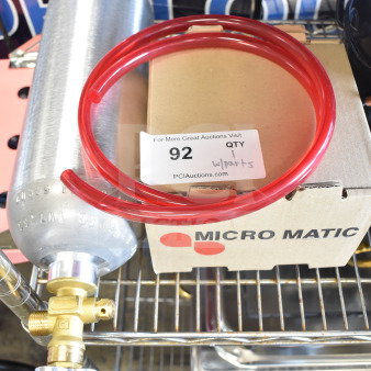 Brand new Tank with Micro Matic unit, scratch and dent condition. Includes red tubing and part labels. Buyer pickup required.