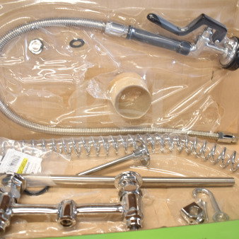 BRAND NEW SCRATCH AND DENT! Regency 600PRD8X 1.15 GPM Deck-Mounted Pre-Rinse Faucet with 8" Centers and 44" Hose