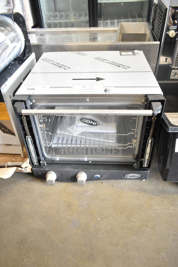 Brand new 2025 Cadco XAF003-US OV-003 Roberta countertop convection oven, 3-shelf, 120V, scratch and dent condition.