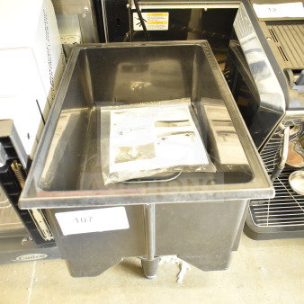 Brand new Vollrath food warmer with scratch and dent condition, includes original packaging and instructions, item tag 107 visible.