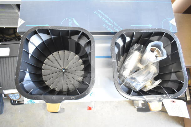 Brand new 2025 Fetco CBS-1252 Plus Series twin automatic coffee brewer with plastic brew basket, 208/240V, 1/3 Phase.