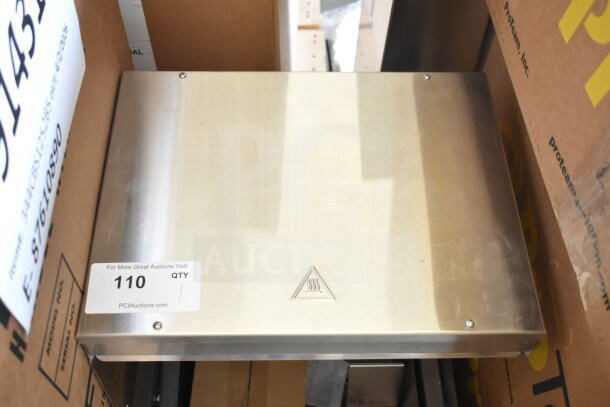 Brand new ServIt 423FFDS17 17" stainless steel fry dump station, 120V, minor scratches, auction tag 110 visible.