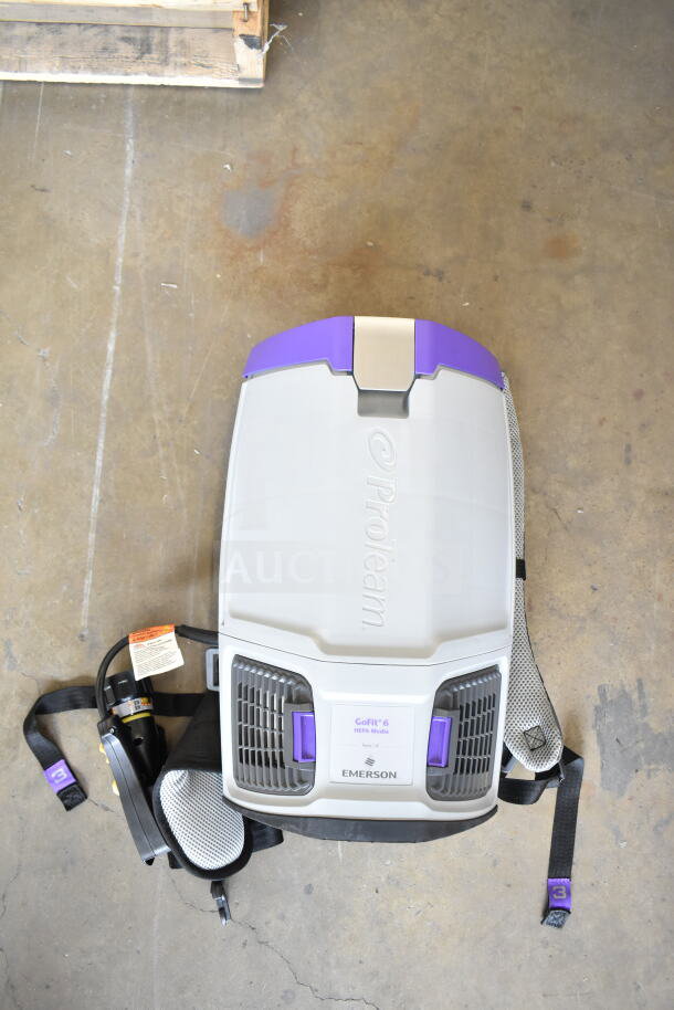 BRAND NEW ProTeam GoFit 6 Qt. Backpack Vacuum with Restaurant Tool Kit. Features HEPA media. Visible ProTeam logo.