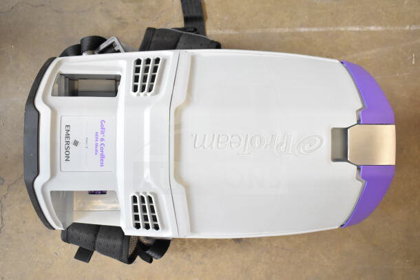 Brand new ProTeam GoFit® 6 Qt. cordless backpack vacuum, 4.0 Ah, with Xover multi-surface wand kit. Scratch and dent condition.