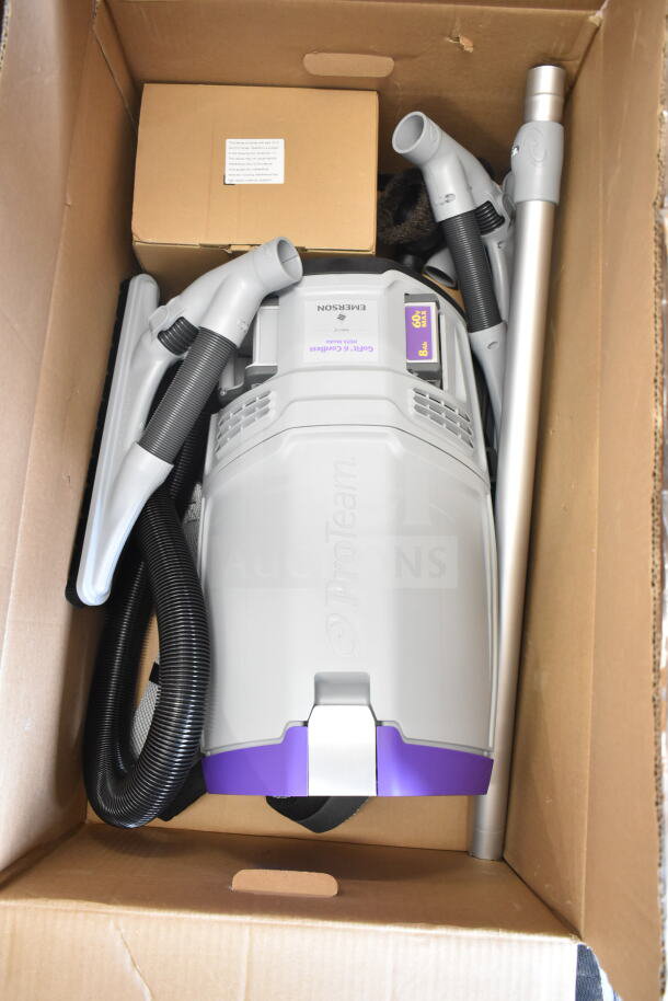 BRAND NEW ProTeam GoFit® 6 Qt. Cordless Backpack Vacuum with ProBlade Kit, minor scratches, in original packaging.