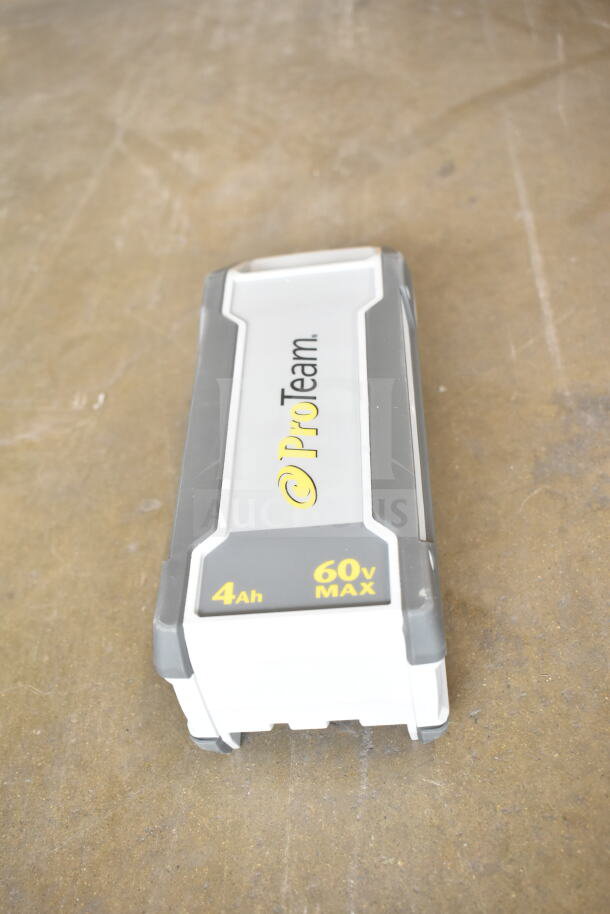 BRAND NEW ProTeam GoFit 6 Backpack Vacuum Battery, 4.0 Ah, 60V, shown on concrete floor.
