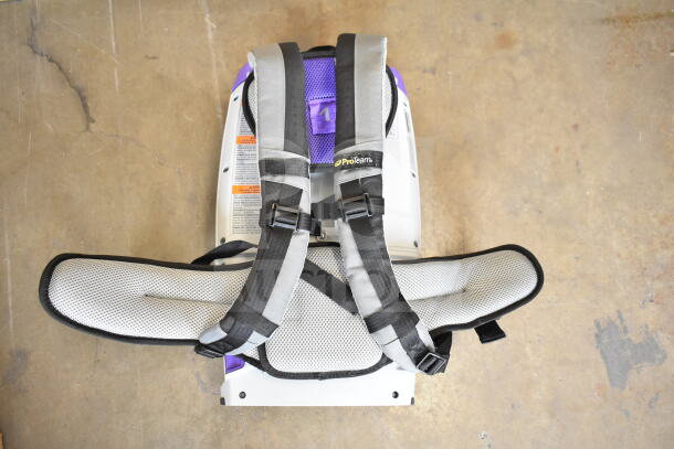 BRAND NEW ProTeam GoFit® 6 Qt. cordless backpack vacuum, 8.0 Ah, straps visible, minor scratches, with Xover wand kit.
