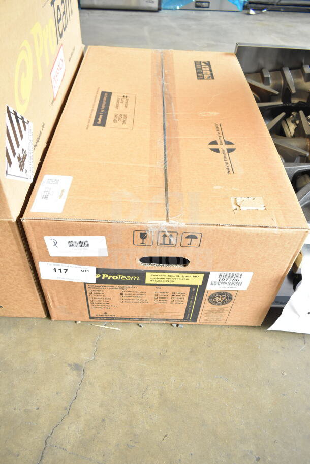 BRAND NEW ProTeam GoFit 6 cordless backpack vacuum, model 107786, 6 Qt., boxed, with 107100 Xover wand kit, 8.0 Ah.