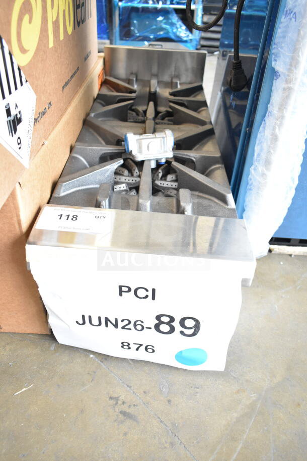 Brand new Garland GTOG12-2 countertop range, 2 burners, liquid propane, 60,000 BTU. Minor scratches, seen with PCI auction lot tag.