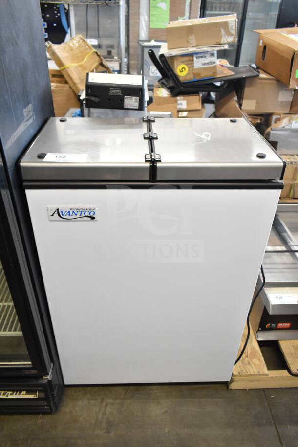 Brand new 2025 Avantco ICF-4 ice cream storage freezer, model 360ICF4, with minor cosmetic scratches. 25 5/8" wide.