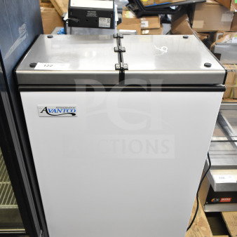Brand new 2025 Avantco ICF-4 ice cream storage freezer, model 360ICF4, with minor cosmetic scratches. 25 5/8" wide.