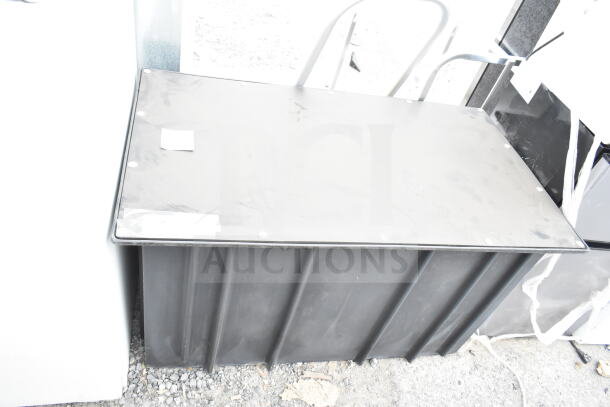 Ashland PolyTrap 4875 grease trap, 150 lb capacity, threaded connections, black, used condition, suitable for commercial use.