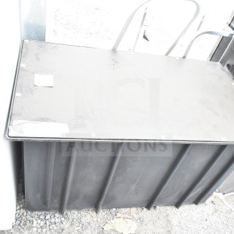 Ashland PolyTrap 4875 grease trap, 150 lb capacity, threaded connections, black, used condition, suitable for commercial use.