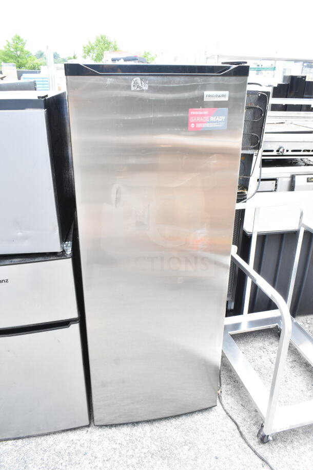 Frigidaire freezer, Galanz and Hisense mini coolers, 115 volts, 1 phase. Visible Frigidaire label, minor surface wear. Auction lot: 3x bid.