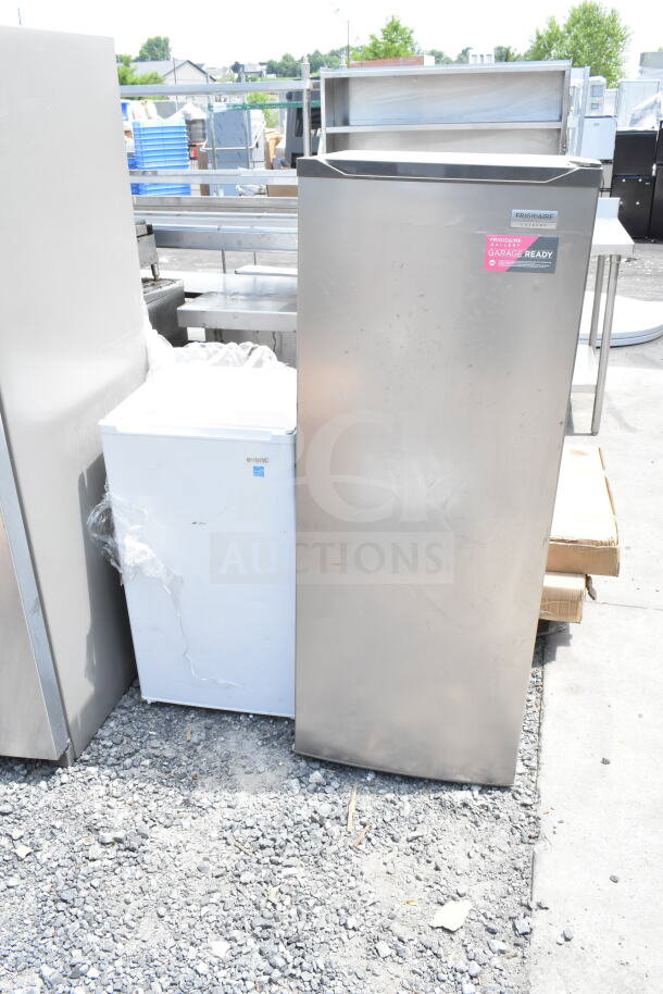Two appliances including Avanti mini cooler and Frigidaire freezer, 115 volts, 1 phase, Kenmore make, outdoor display.
