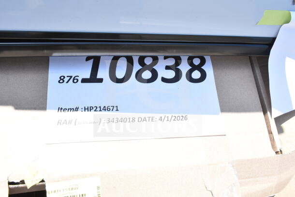 Lot of 18 new items with minor damage, includes speed rail, canopy tent, serving trays. Item#: HP214671, RA#: 3434018.