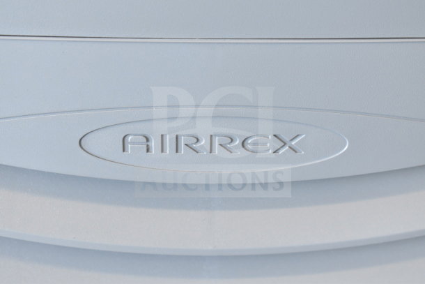 Brand new Airrex HSC-12R portable air conditioner, visible logo on a sleek surface; 12,000 BTU, 115V, 1-ton, air-cooled.
