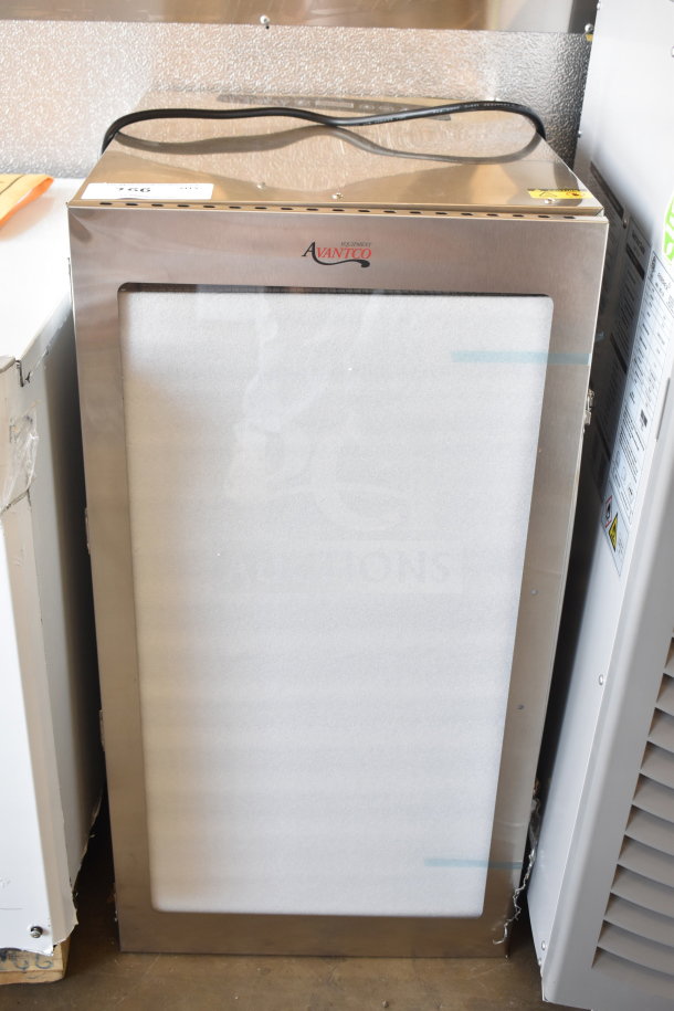 Brand new Avantco 177LT93 24 tray stainless steel food dehydrator with glass door. Scratch and dent condition. 120 Volts.