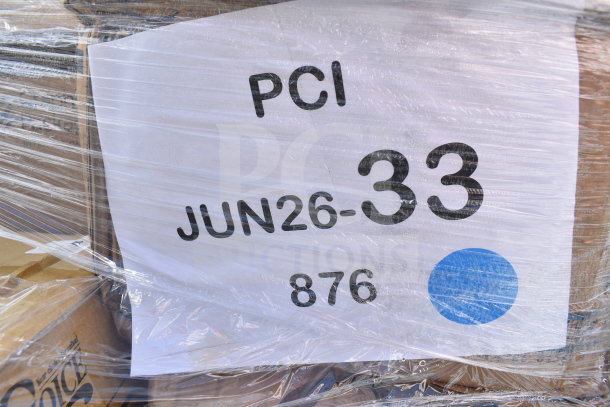 23 new scratch and dent items including donut boxes and paper towel rolls wrapped in plastic with tag "PCI JUN26-33".