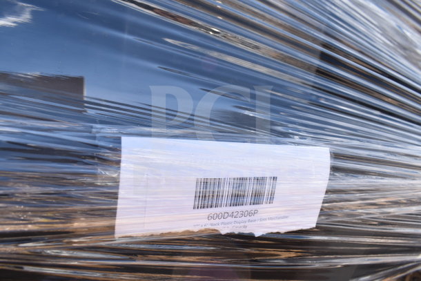 Plastic-wrapped bundle of scratch and dent items with visible barcode, described as including display base and cups.