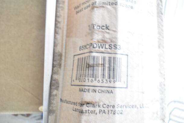 Barcode label on a package indicating "1 Pack," model 651CPDWLSS3, made in China for Clark Core Services, LLC, Lancaster, PA.