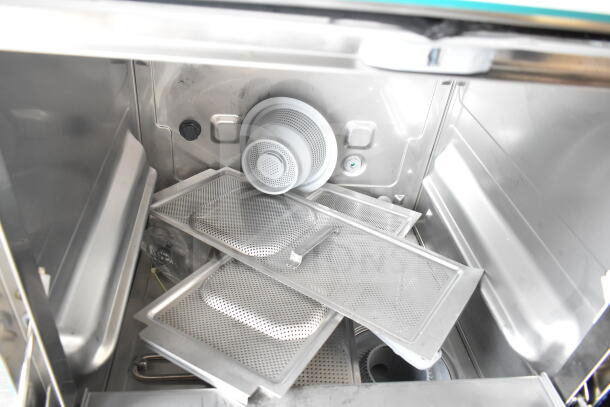 Brand new 2026 Noble 495LTUC24 undercounter dishwasher, low-temperature, 120V, slight scratches and dents visible.