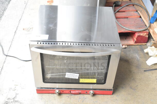 Brand new Avantco 177CO28M countertop convection oven, 2.3 cu. ft., 208/240V, with scratch and dent, visible controls.