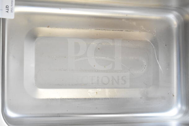 Brand new Avantco 177W50CKR full-size electric countertop food warmer, stainless steel, minor scratches visible, 12"x20".