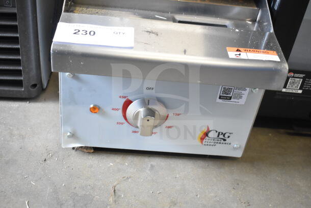 BRAND NEW Cooking Performance Group 12" Electric Griddle, Model 351GCPG12M, 208/240V, scratch and dent condition.