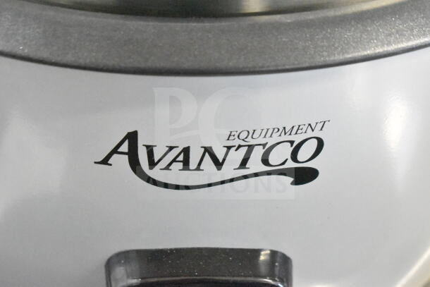 Brand new Avantco RCB90 electric rice cooker/warmer, 90 cup capacity, 240V, scratch and dent, visible Avantco logo.