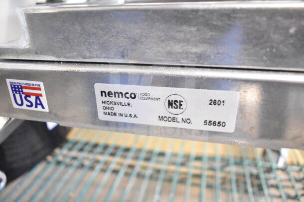 BRAND NEW Nemco 55650 Easy Lettuce Cutter with minor scratches. Made in USA. NSF certified. Model and manufacturing labels visible.