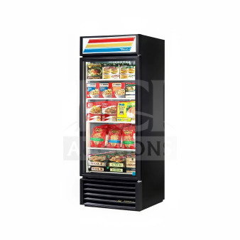 Brand new True GDM-26F-HC 30" display freezer, scratch and dent, one section, swing door, 115V, 1 phase.