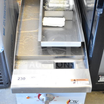 Brand new Cooking Performance Group G-CPG-12-M 12" electric countertop griddle, 208/240V, with minor scratches.