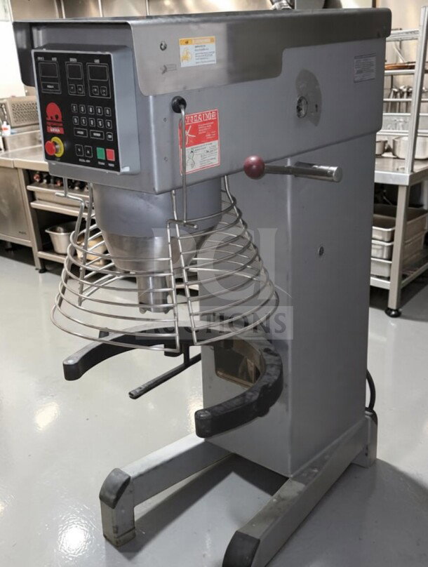 Varimixer Bear W60 60 qt industrial planetary mixer, 220V heavy-duty floor model. Superior condition, fully tested, operational.