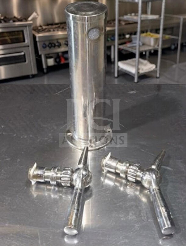 Multiplex ND21TS59 Mobile Nitrogen Dispenser, 1 column, 2 taps, 3 gal keg capacity, stainless steel, fully tested, operational.