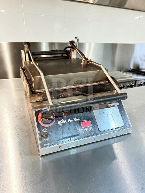Star Pro-Max 14" Two-Sided Panini Grill, superb condition, UL & NSF certified, commercial sandwich press, fully tested.