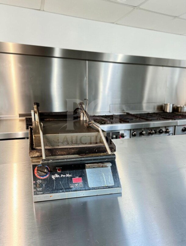 Star Pro-Max 14" Two-Sided Panini Grill, commercial sandwich press, UL & NSF certified, superb condition, fully tested.