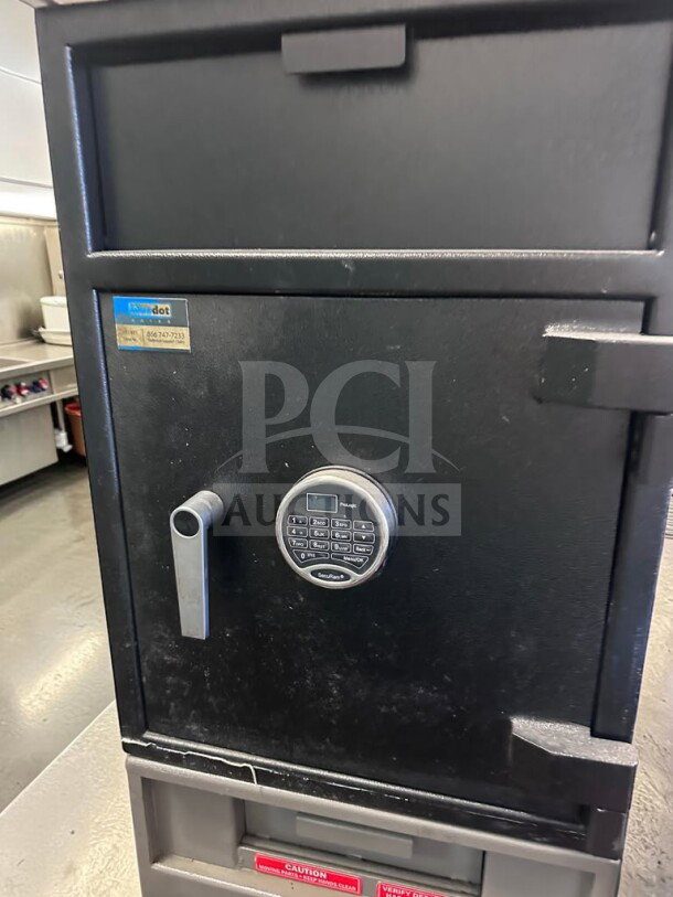 Blue Dot Safes commercial depository drop safe with SecuRam ProLogic digital lock, heavy-duty, fully tested and operational.
