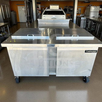 Continental SW60-24M stainless steel refrigerated worktop, 60", exceptional condition, branded, tested operational.