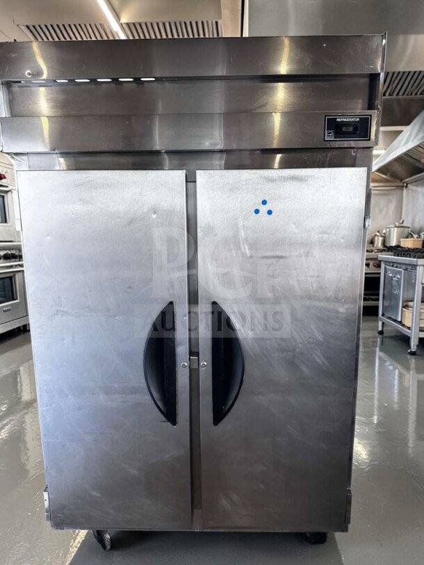 Victory VR-2 V-Series 2-Door Reach-In Refrigerator, stainless steel, prime condition, fully tested, operational.