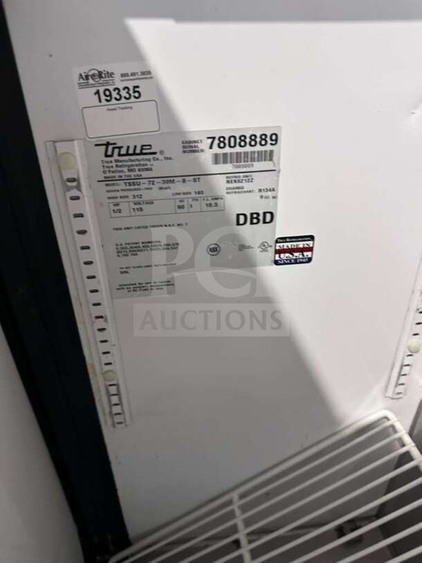 Elite Condition True TSSU-72-30M-B-ST-HC Sandwich Prep Table, model info displayed, fully tested and operational.