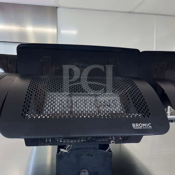 Bromic Tungsten Smart-Heat outdoor gas heater, wall-mounted, high output, elite condition, fully operational, visible logo.