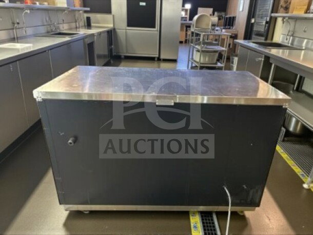 Blue Air BBB59-2B-HC cooler, 59" wide, black, 19.4 cu. ft., dual sliding glass doors, UL/ETL listed, excellent condition.