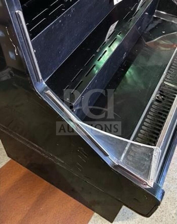 Howard-McCray SC-OS30E-3-B-LED 39" open air cooler, black finish, 3 levels, excellent condition, UL/NSF listed.