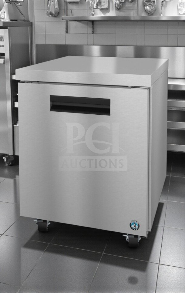 Immaculate 27" Hoshizaki CRMF27 commercial undercounter freezer, 7.2 Cu. Ft., stainless steel, NSF/ETL listed, fully tested.