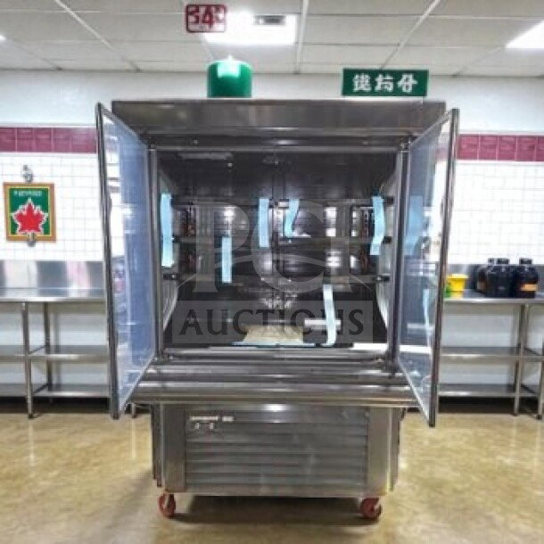Flawless Hussmann MD4060DA microSC™ glass door merchandiser, black finish, 41 5/16", fully tested, operational, 115V.