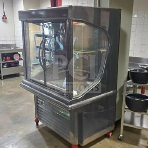 Hussmann MD4060DA microSC™ glass door merchandiser, 41 5/16", black, flawless condition, 115V, fully tested.