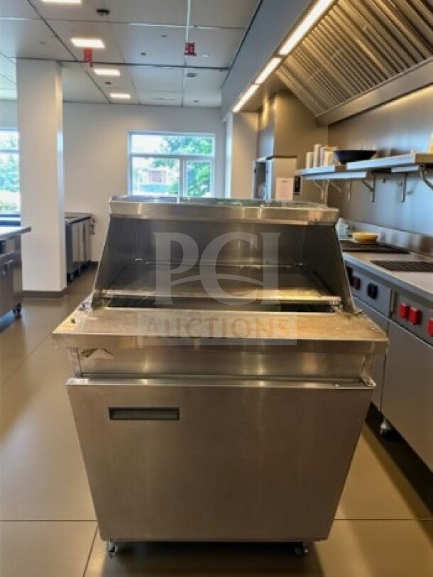 Randell 9412-2-7 stainless steel refrigerated sandwich prep table, pristine condition, 8.62 cu. ft., NSF/UL listed, 115V.