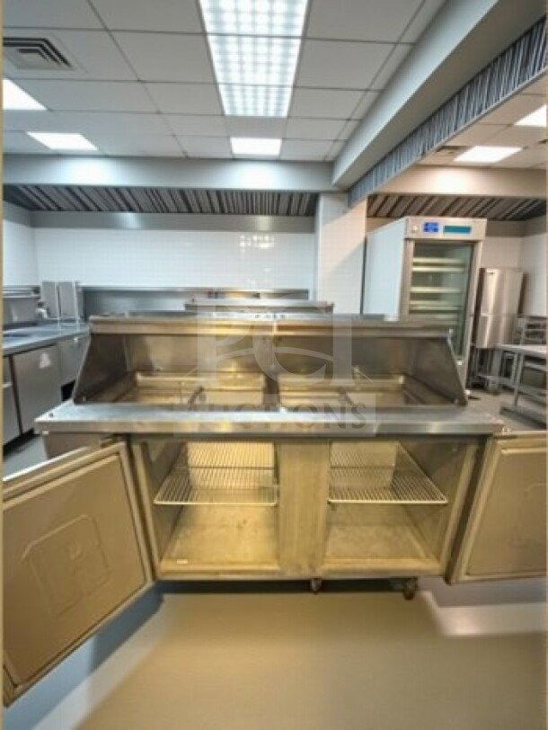 Randell 9040K-7, 60" stainless steel refrigerated prep table, excellent condition, 14.67 cu. ft., NSF/UL listed.